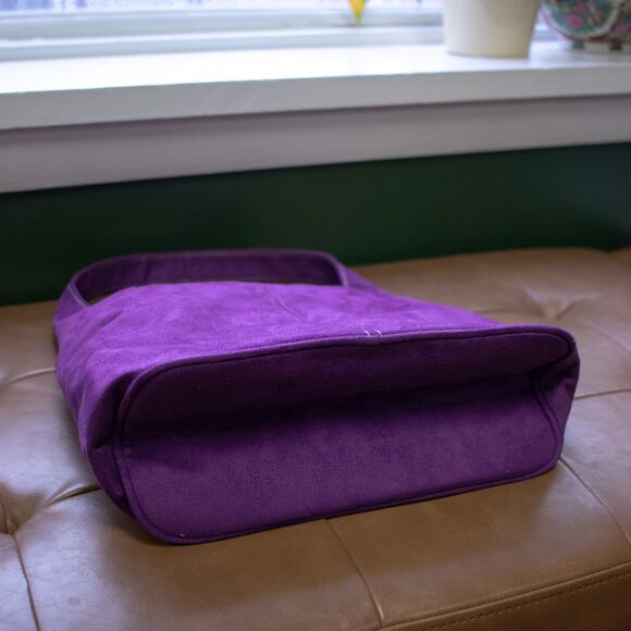 Cacharel Purple Sueded Hand Bag - Picture 5 of 7